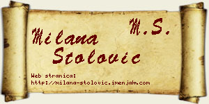 Milana Stolović vizit kartica
